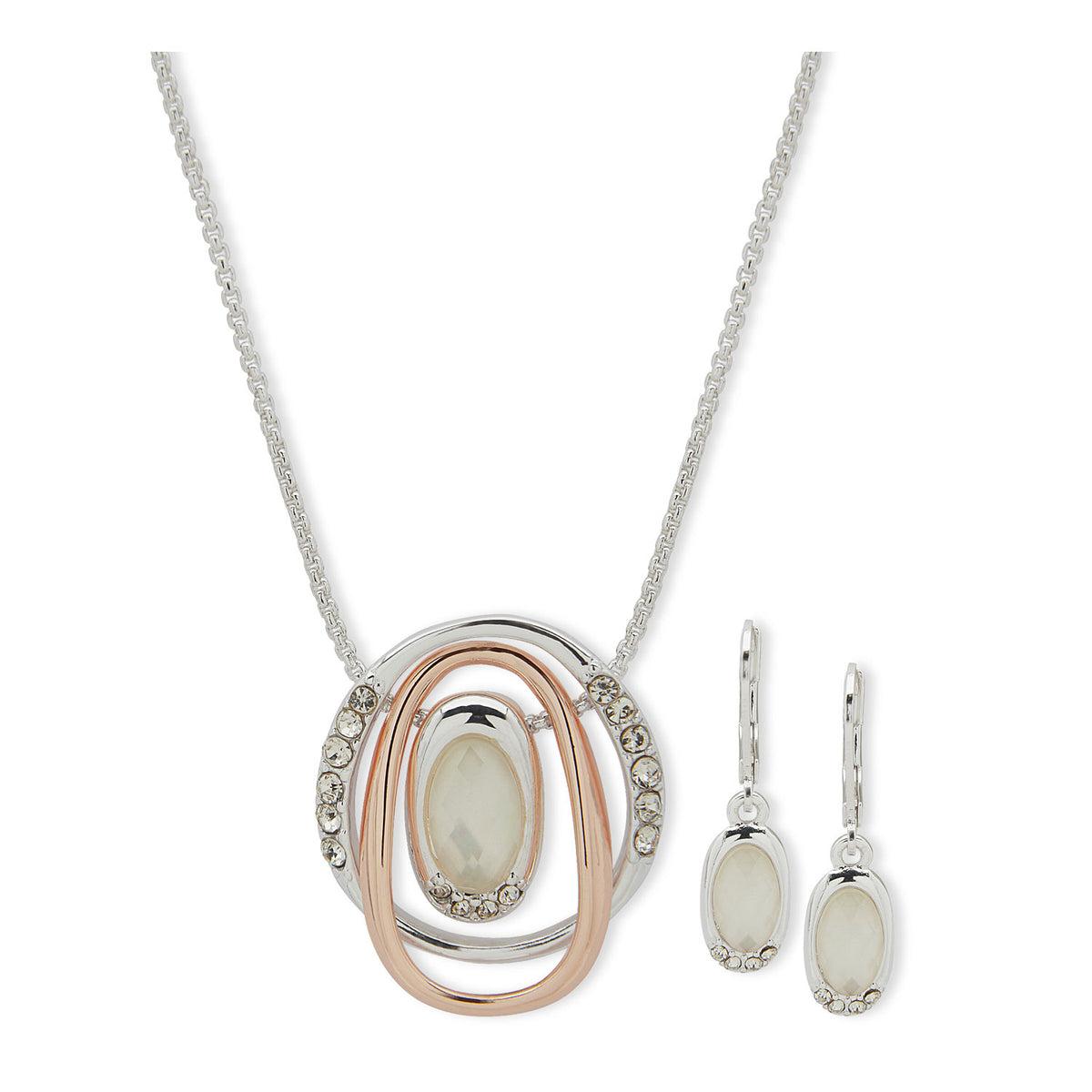 Set Collar + Aros Colgantes Anne Klein Dorado 01S00230