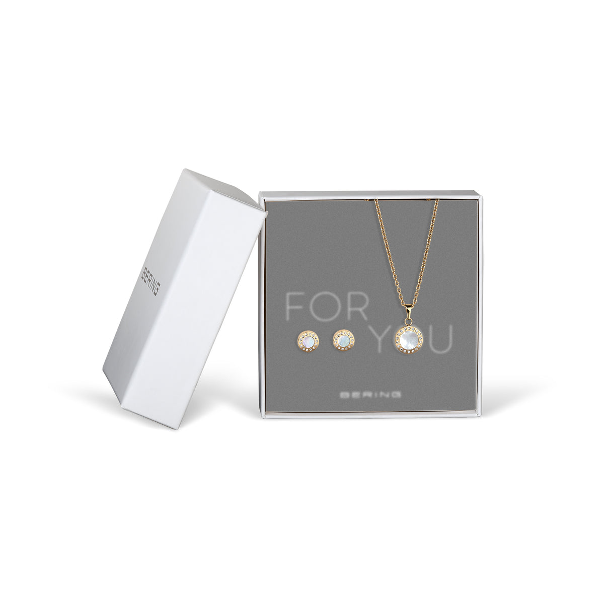 Set Collar + Aros Bering Blanco 427-707-GOLD