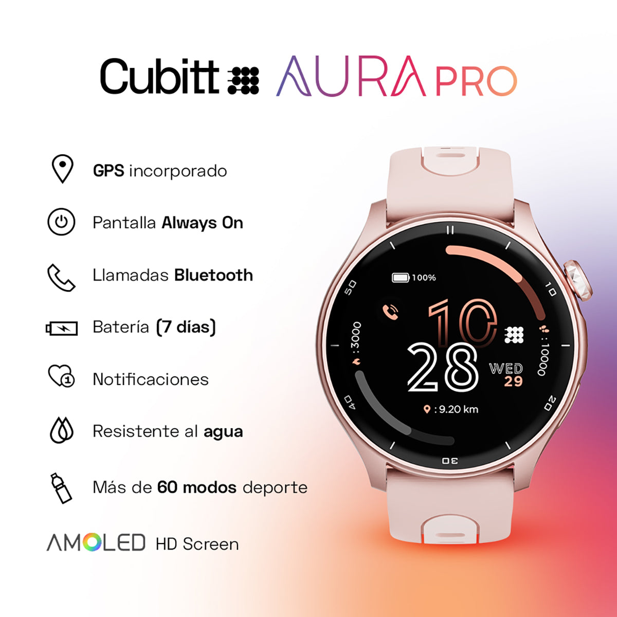 Reloj Smart Watch Cubitt CT-AURAP5 Unisex Oro Rosa