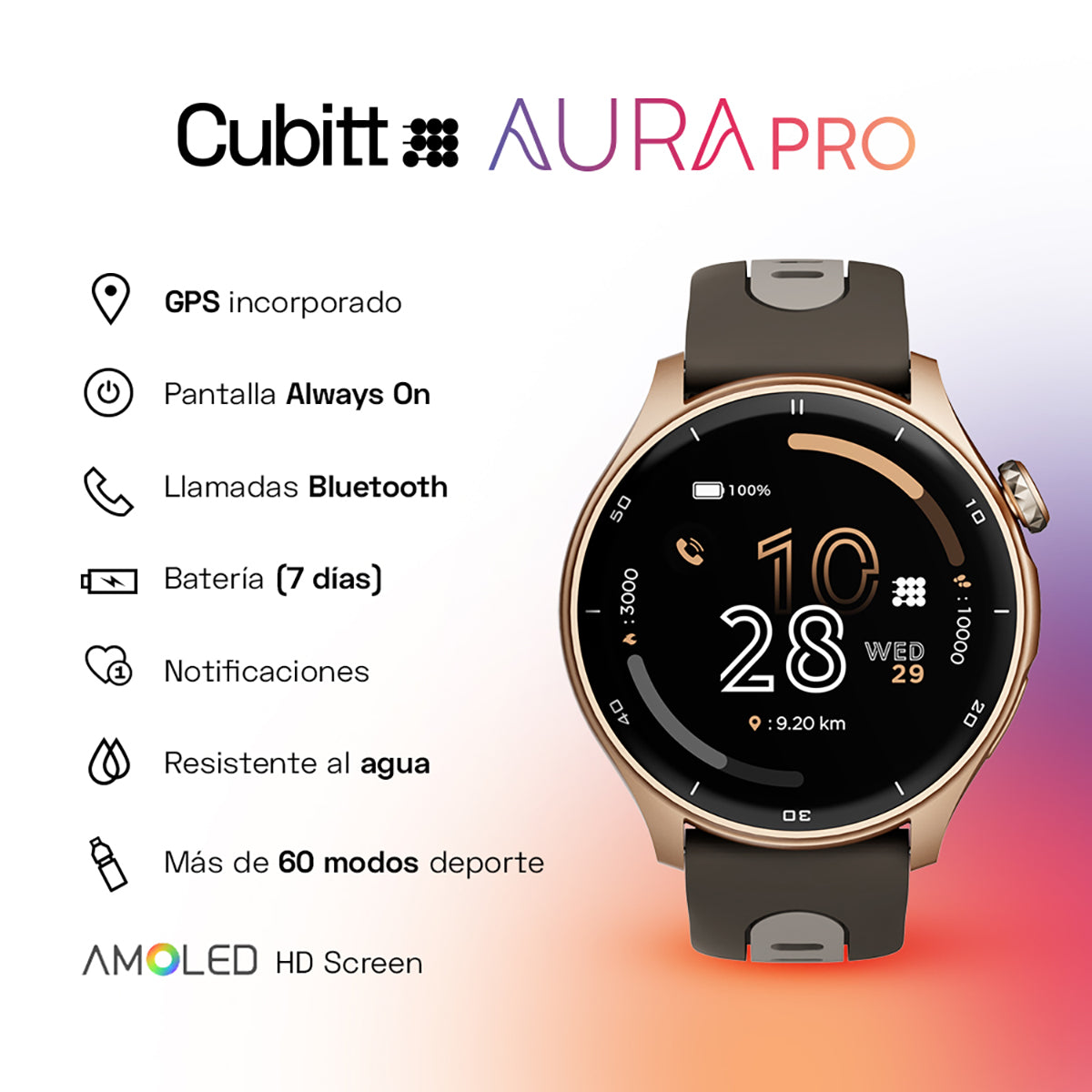 Reloj Smart Watch Cubitt CT-AURAP9 Unisex Café
