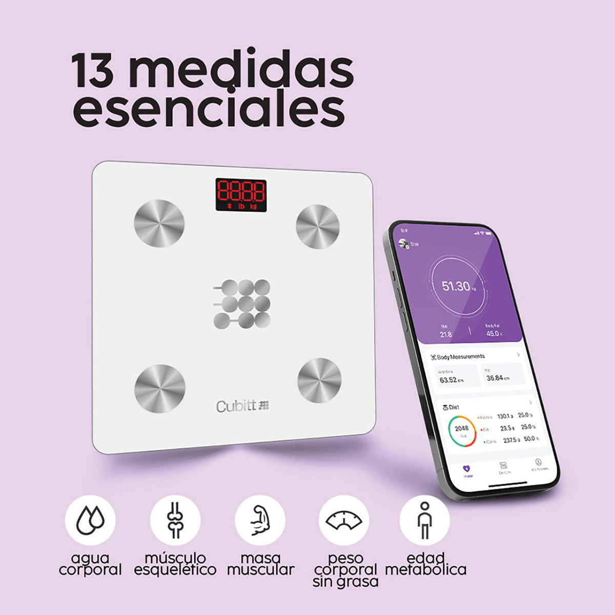 Balanza Inteligente Cubitt Blanco CT-SCALE7