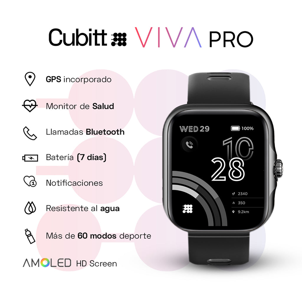 Reloj Smart Watch Cubitt CT-VIVAP1 Unisex Negro