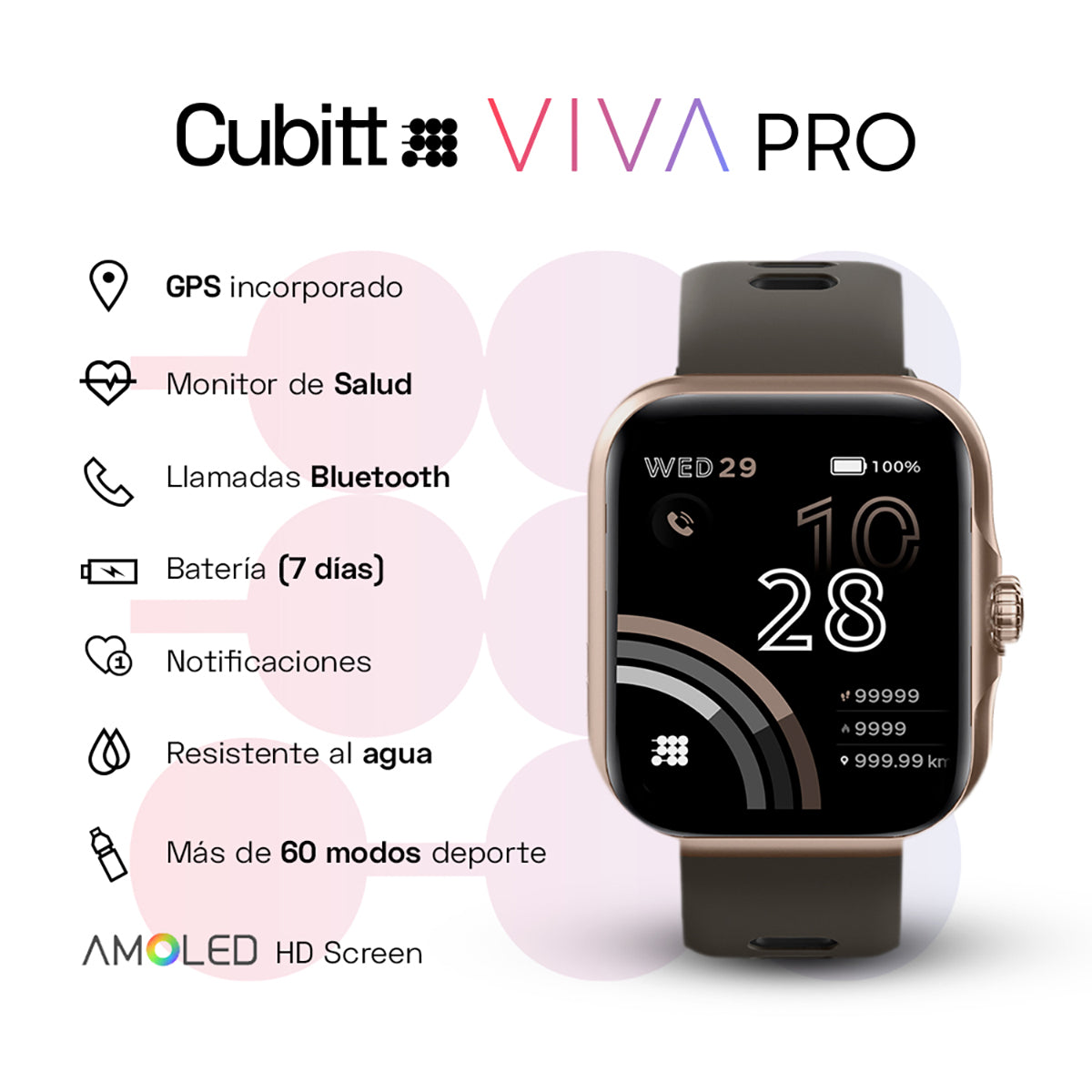 Reloj Smart Watch Cubitt CT-VIVAP9 Unisex Café