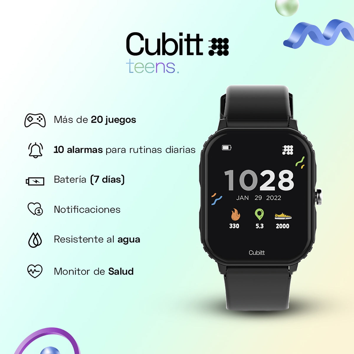 Reloj Smart Watch Cubitt CTTN-1 Juvenil Negro