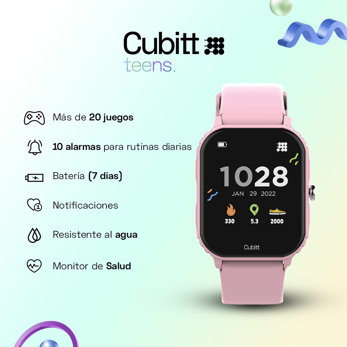 Reloj Smart Watch Cubitt CTTN-5 Juvenil Rosado