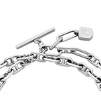 Pulsera Doble Fossil  JA7245040 Plateado Mujer