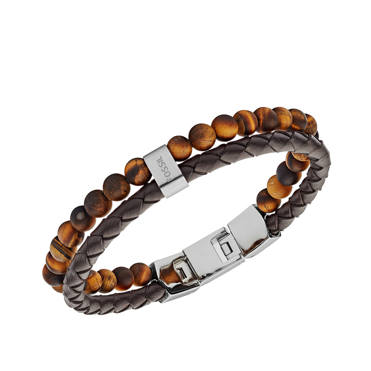 Pulsera Doble Fossil  JF03118040 Café Hombre
