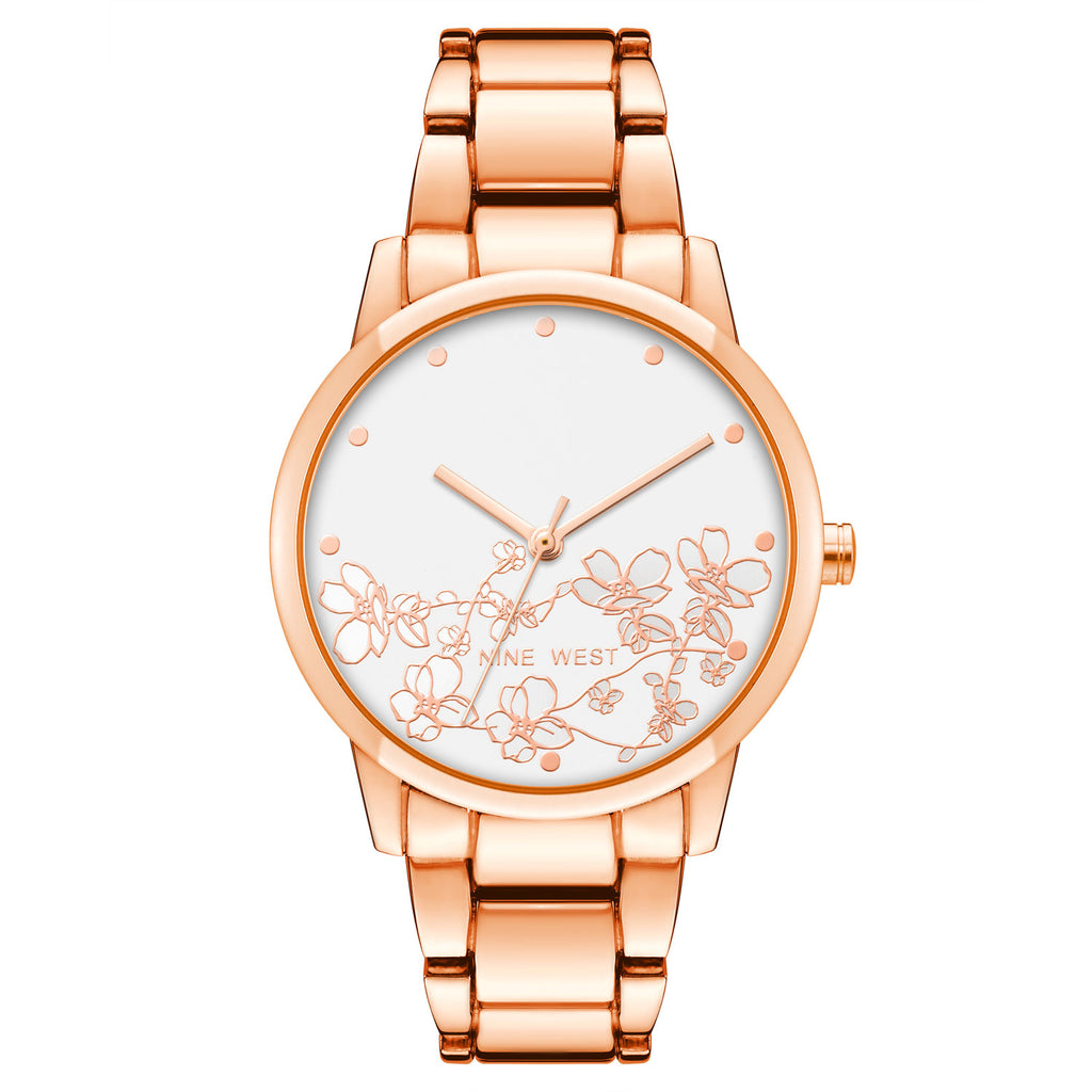 Reloj Análogo Mujer Nine West Oro Rosado NW/2596FLRG