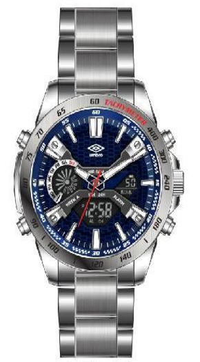Reloj Análogo Digital Hombre Umbro Plus Plateado UMBP-1211-23