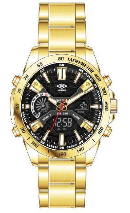 Reloj Análogo Digital Hombre Umbro Plus Dorado UMBP-1318-23