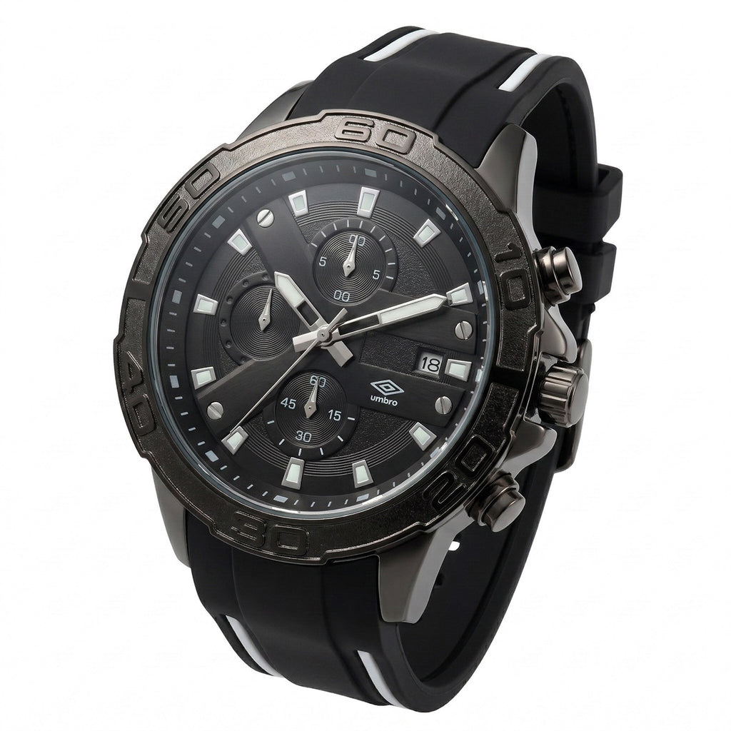 Reloj Análogo Hombre Umbro Plus Negro/Blanco UMBP-1500-108