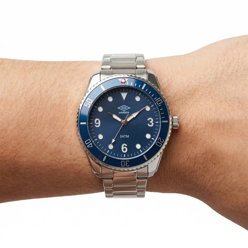 Reloj Análogo Hombre Umbro Plus Plateado UMBP-1500-154