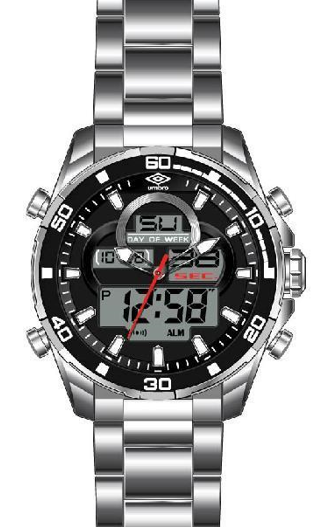 Reloj Análogo Digital Hombre Umbro Plus Plateado UMBP-1500-46