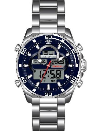 Reloj Análogo Digital Hombre Umbro Plus Plateado UMBP-1500-47