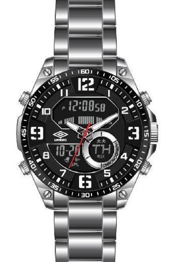 Reloj Análogo Digital Hombre Umbro Plus Plateado UMBP-1500-49