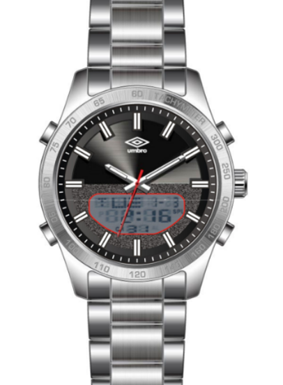 Reloj Análogo Digital Hombre Umbro Plus Plateado UMBP-1500-54