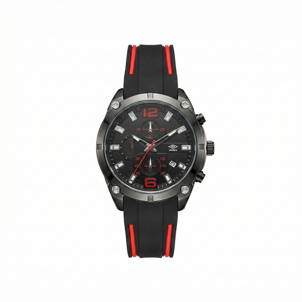 Reloj Análogo Hombre Umbro Plus Negro/Rojo UMBP-1500-90