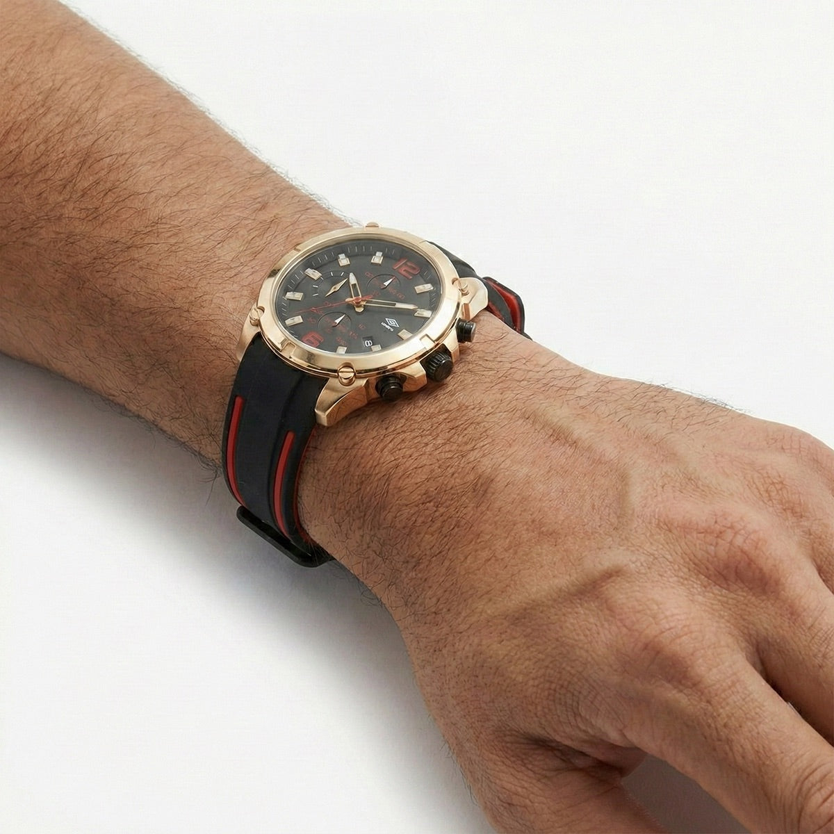 Reloj Análogo Hombre Umbro Plus Negro /Rojo UMBP-1500-91