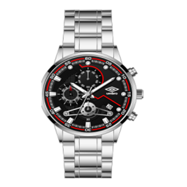 Reloj Cronógrafo Hombre Umbro Plus Plateado UMBP-3100-2