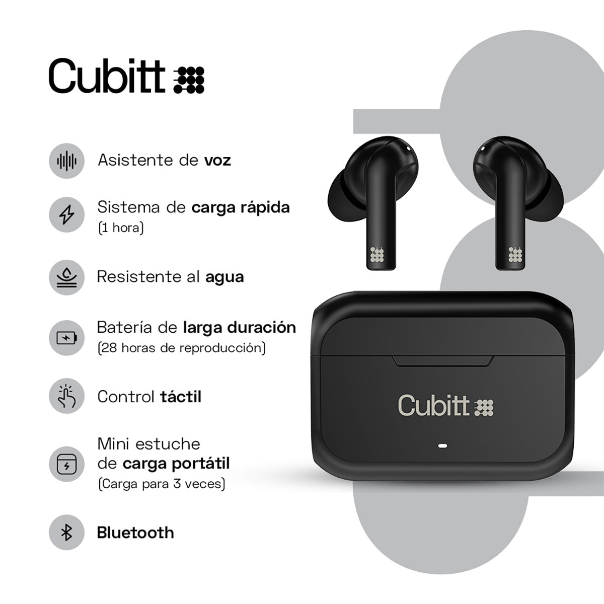 Audífonos Cubitt CTEG2-1 Unisex Negro