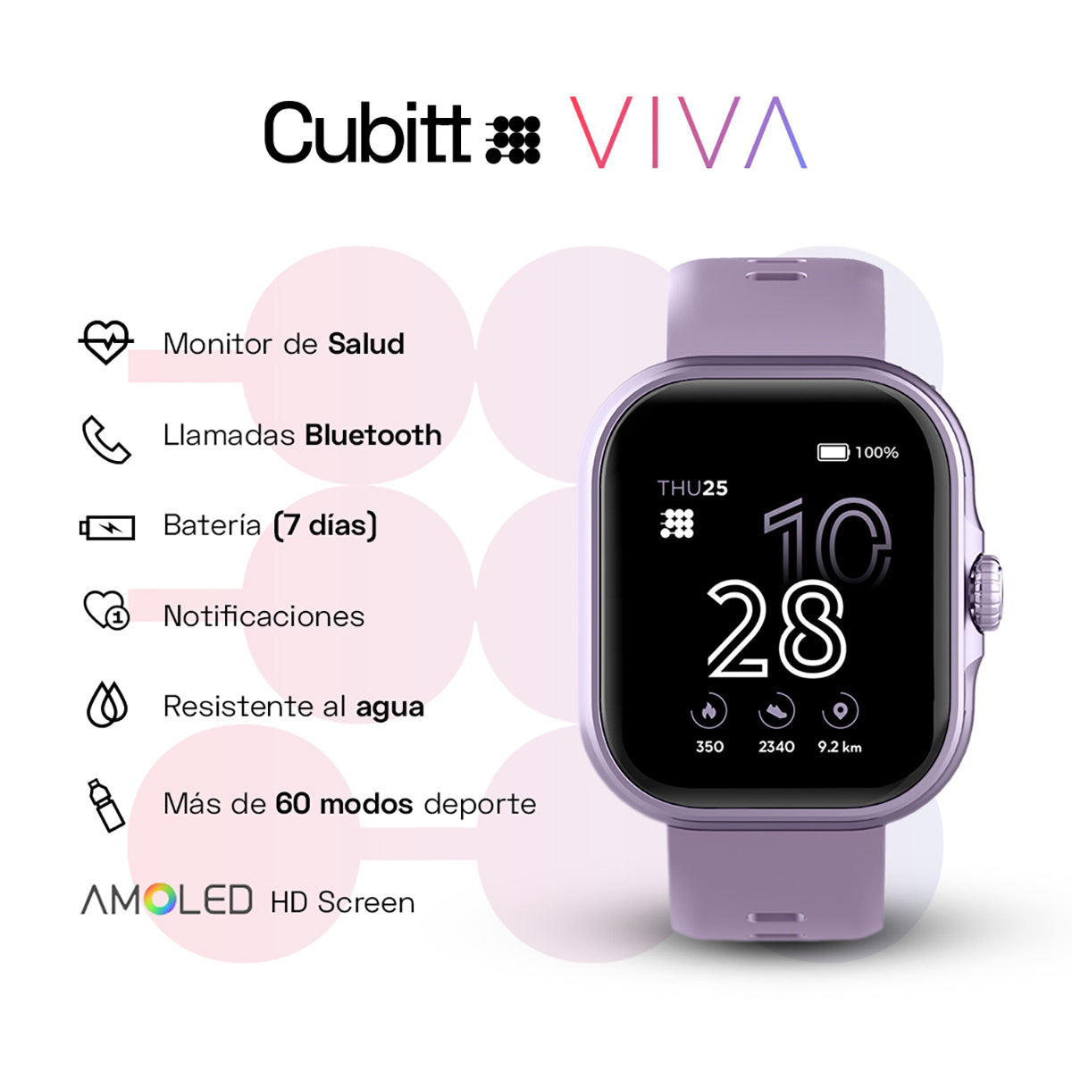 Reloj Smart Watch Cubitt CT-VIVA4 Unisex Morado