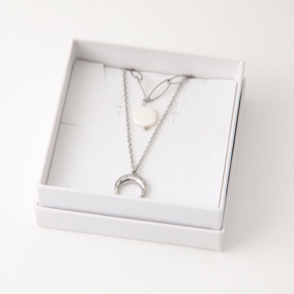 Collar Doble 19V69 Italia Plateado Mujer STNE207