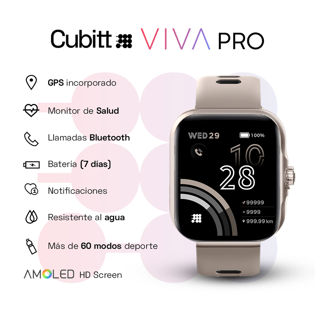 Reloj Smart Watch Cubitt CT-VIVAP8 Unisex Gris