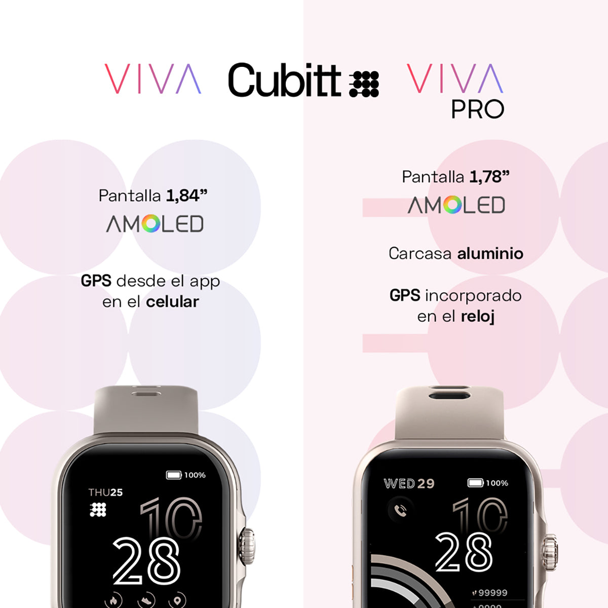 Reloj Smart Watch Cubitt CT-VIVAP8 Unisex Gris
