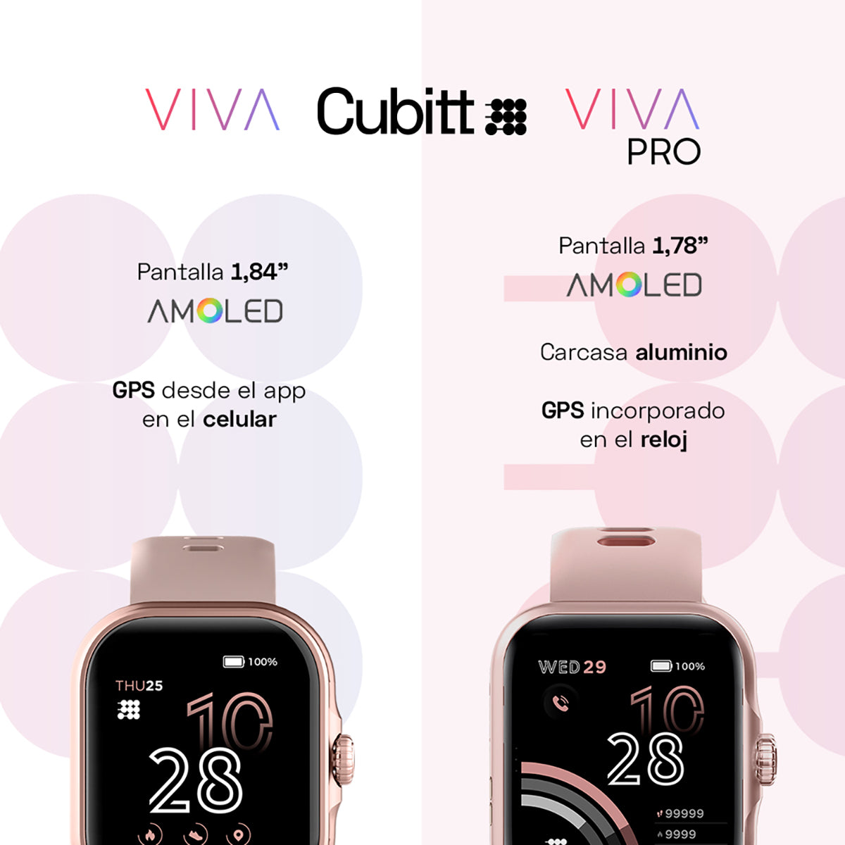 Reloj Smart Watch Cubitt CT-VIVA5 Unisex Oro Rosa