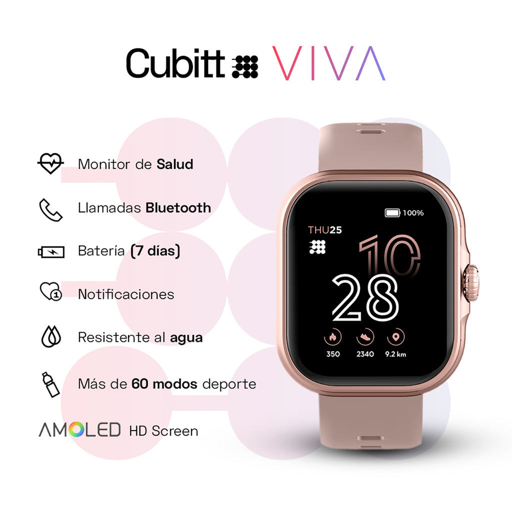 Reloj Smart Watch Cubitt CT-VIVA5 Unisex Oro Rosa