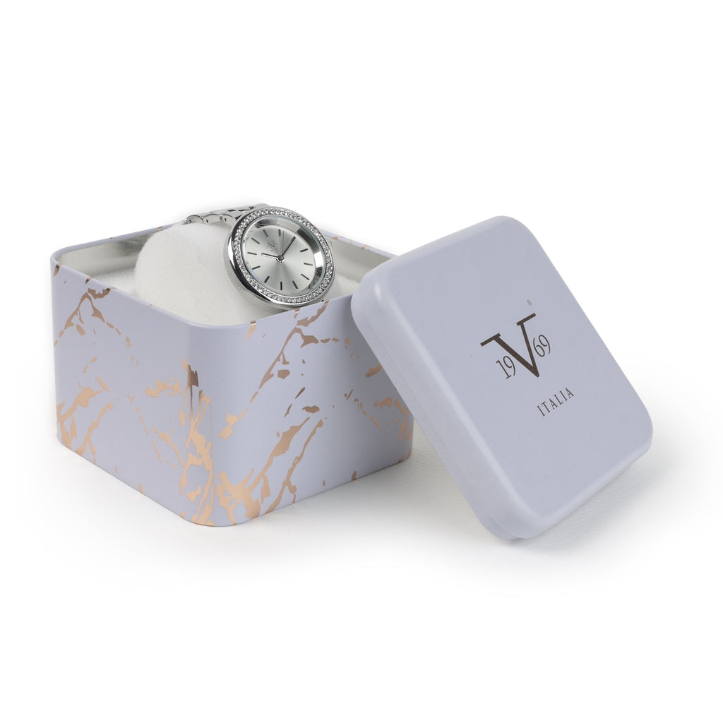 Reloj y Aros19v69 Italia V1969-1000-60 Plateado