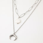 Collar Doble 19V69 Italia Plateado Mujer STNE207