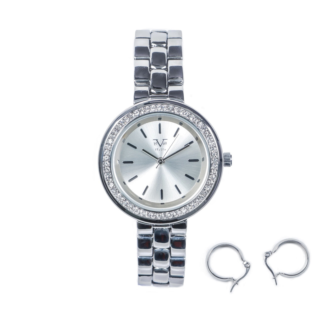 Reloj y Aros19v69 Italia V1969-1000-60 Plateado