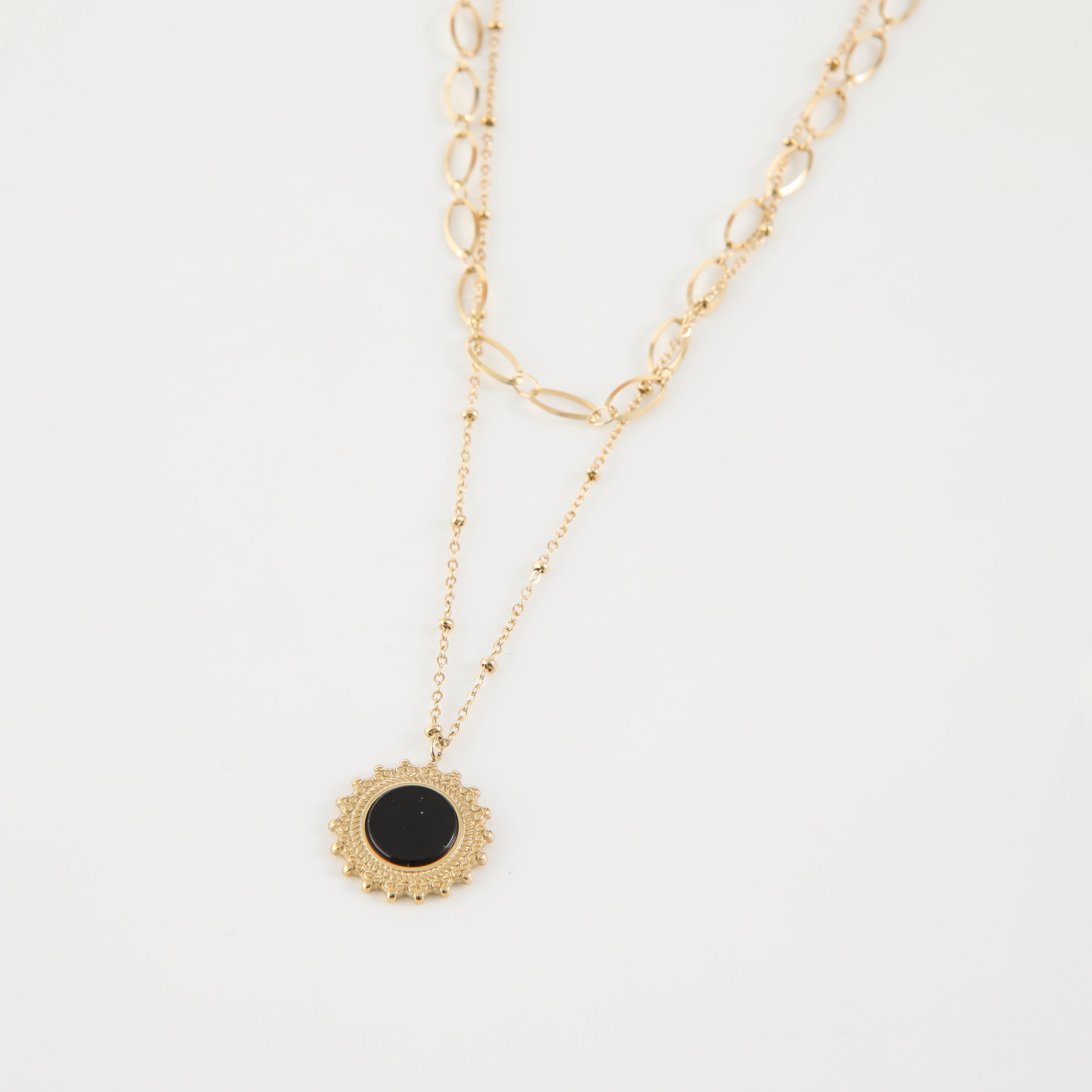 Collar Doble 19V69 Italia Dorado Mujer STNE534