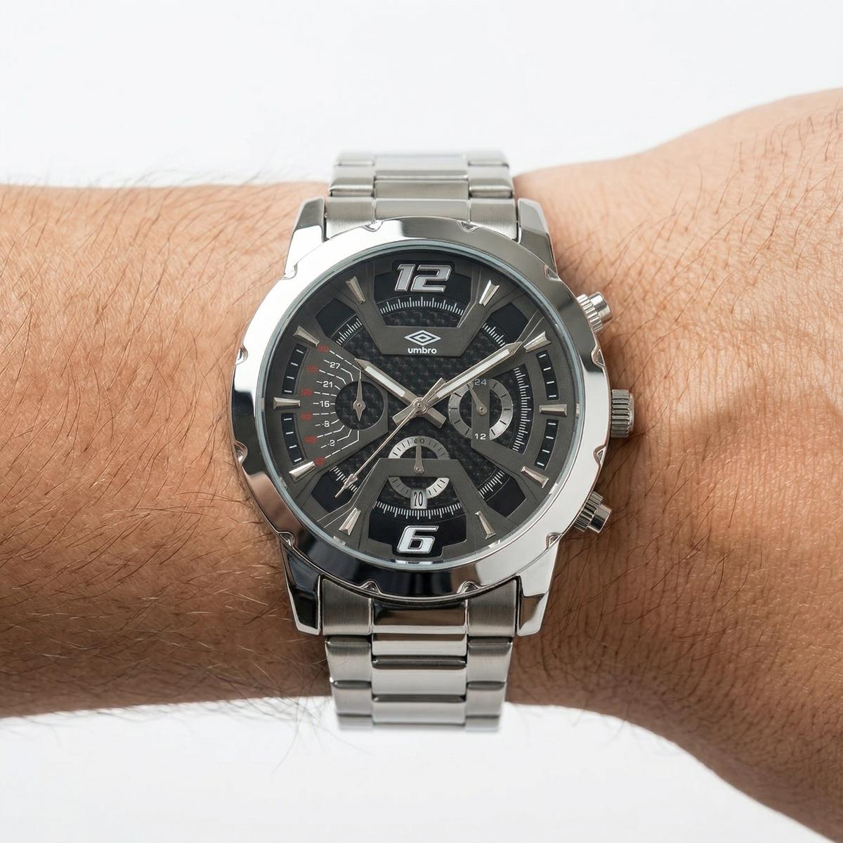Reloj Análogo Hombre Umbro Plus Plateado UMBP-1500-78