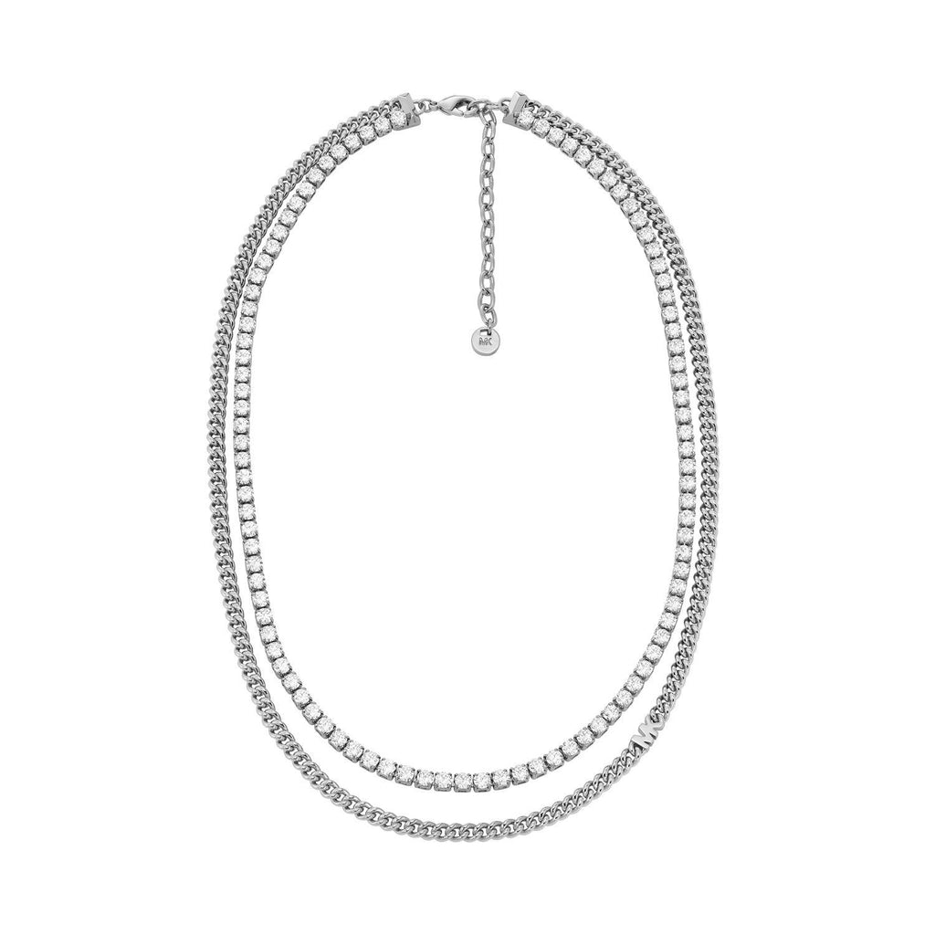 Collar Doble Michael Kors Plateado Mujer