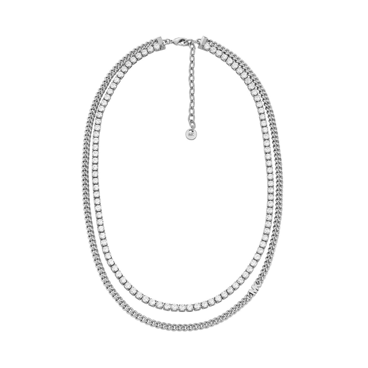 Collar Doble Michael Kors Plateado Mujer