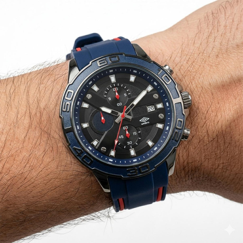 Reloj Análogo Hombre Umbro Plus Azul/Rojo UMBP-1500-106