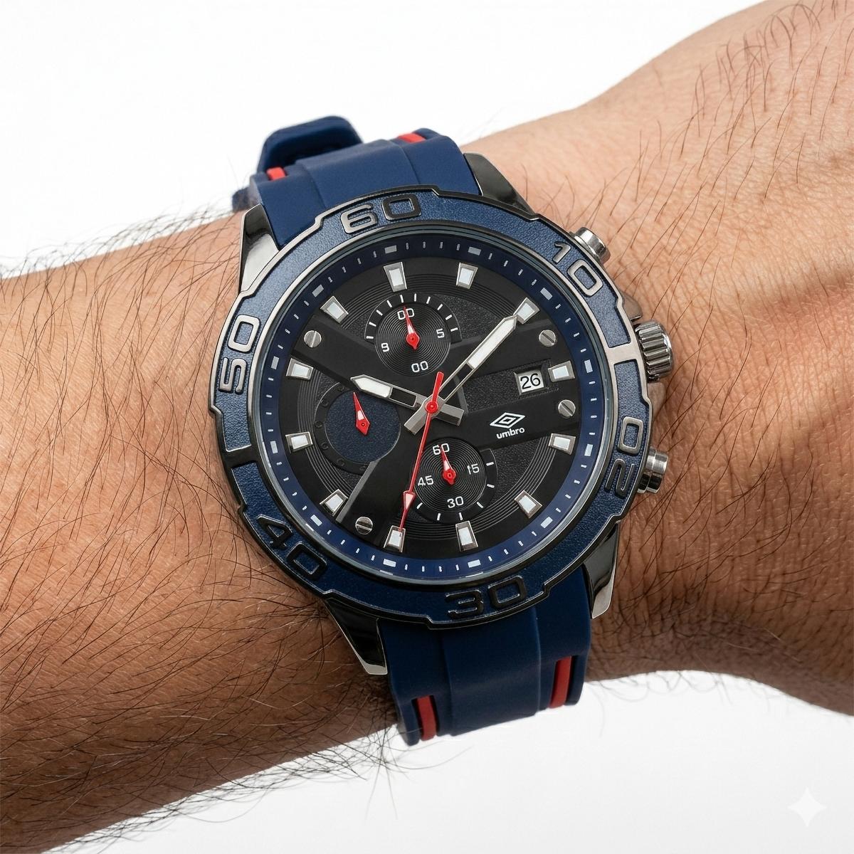 Reloj Análogo Hombre Umbro Plus Azul/Rojo UMBP-1500-106