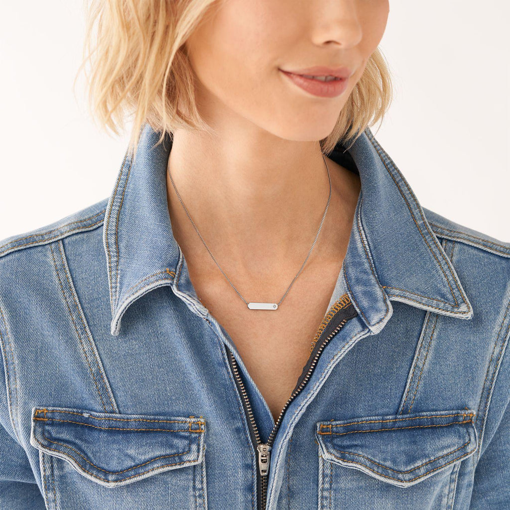 Collar Fossil JF04134040 Plateado