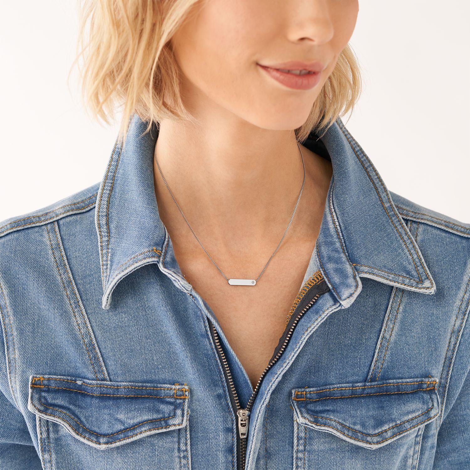 Collar Fossil JF04134040 Plateado