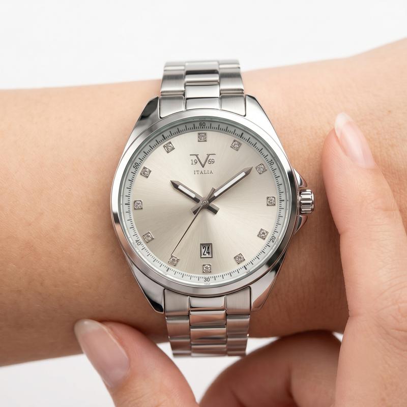 Reloj Análogo Femenino V1969 Plateado V1969-1000-189