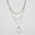 Collar Doble 19V69 Italia Plateado Mujer