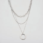 Collar Doble 19V69 Italia Plateado Mujer