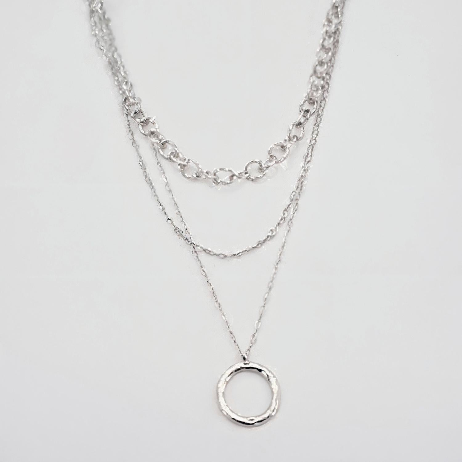 Collar Doble 19V69 Italia Plateado Mujer