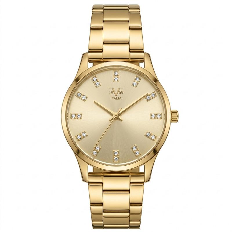 Reloj Análogo Femenino V1969 Dorado V1969-1000-222
