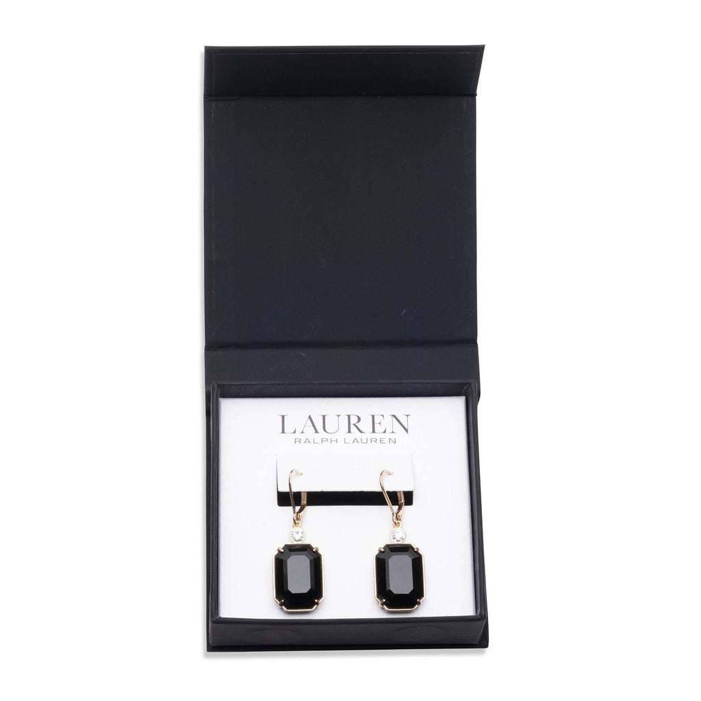 Aros Colgantes Ralph Lauren Negro Mujer