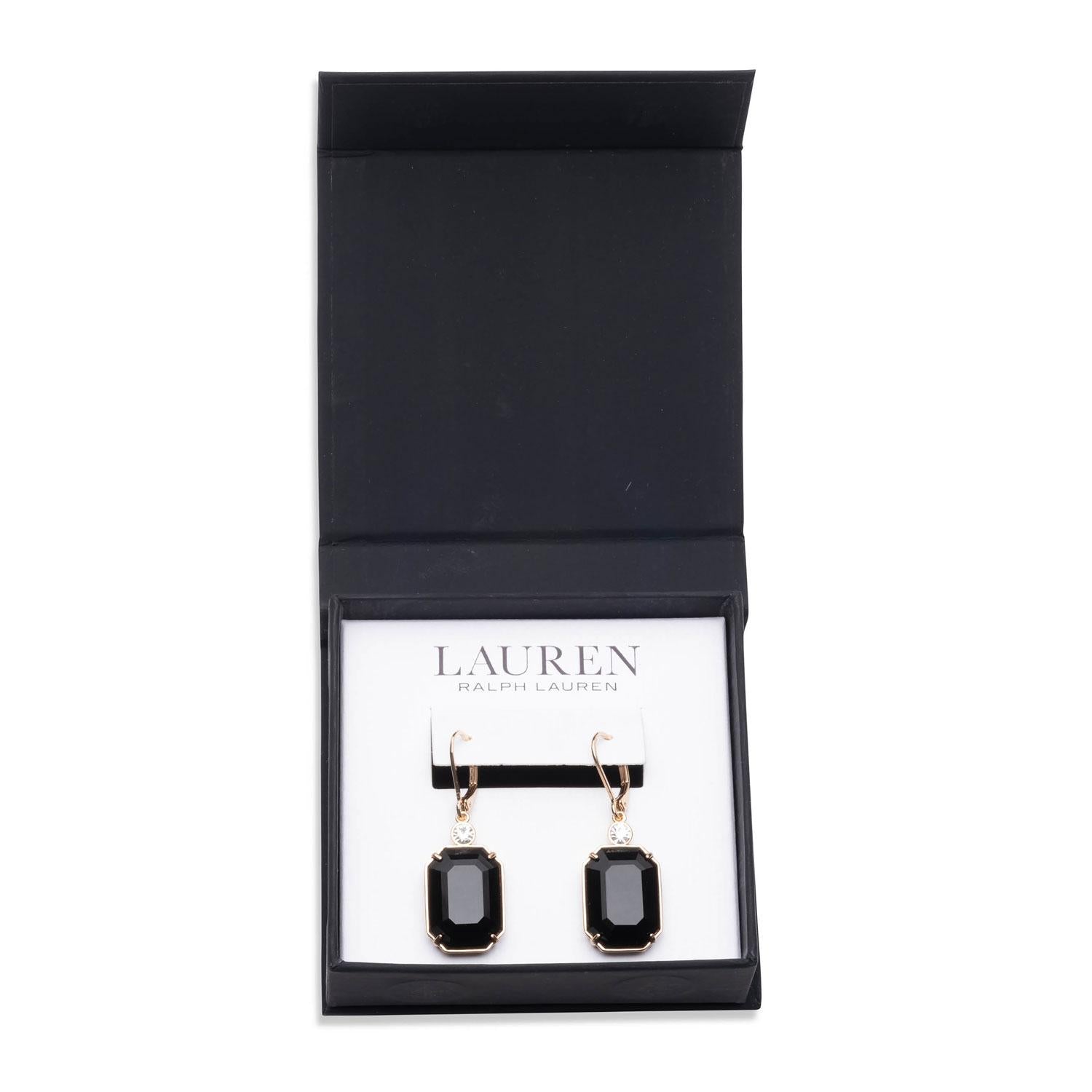 Aros Colgantes Ralph Lauren Negro Mujer
