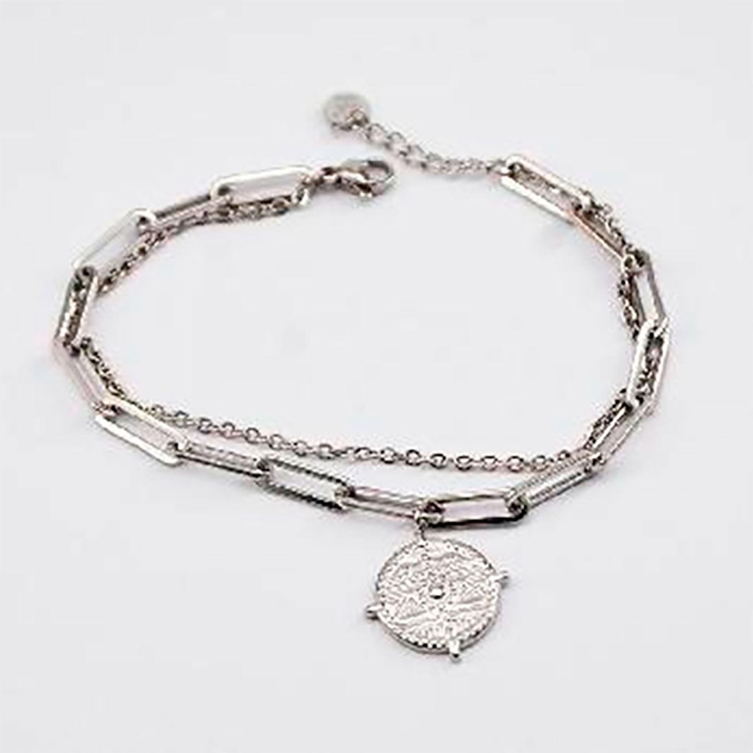 Pulsera Doble  19v69 Plateado Mujer STB207