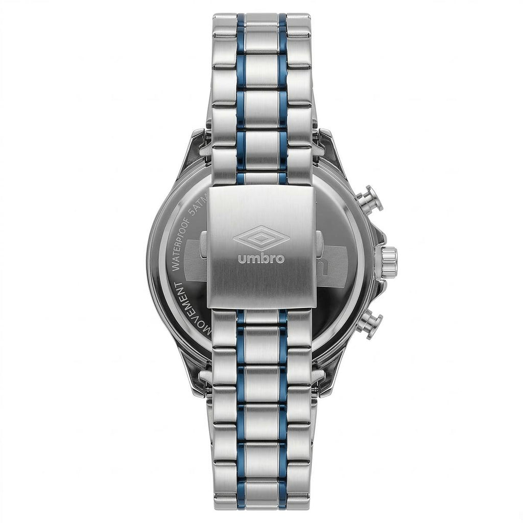Reloj Análogo Hombre Umbro Plus Plateado/Azul UMBP-1500-127